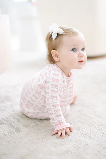 Bow - Sleep Romper zip | The Uptown Baby