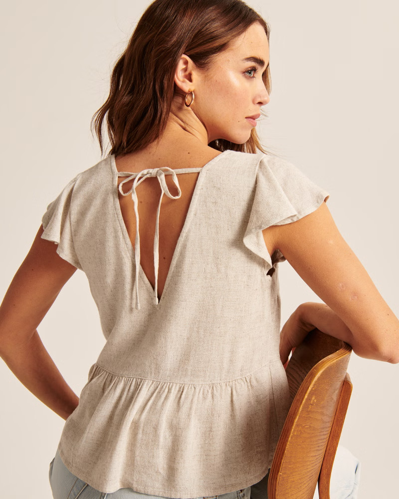 Flutter Sleeve Trapeze Top | Abercrombie & Fitch (US)