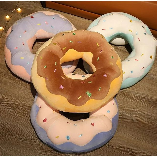 Round Donut Pillow Print Decorative Soft Plush Funny Food Shaped Cushion | Home Décor | Walmart (US)