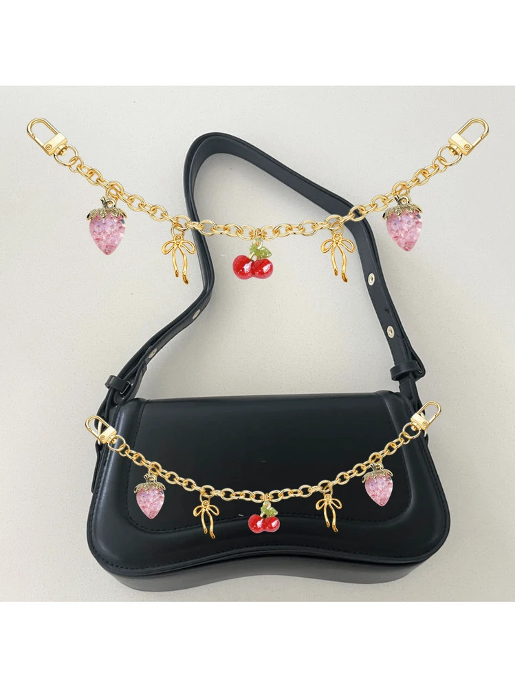 Women's Bag Charm, Bag Chain Charm, Strawberry Bag Decor Accessory, Cherry Decor Bag Chain Charm, Bag Strap Extension Chain Replacement, Extension Chain Decor Bag Strap Chain Charm, Handbag, Crossbody Bag, Shoulder Bag, Women's Shoulder Bag | SHEIN