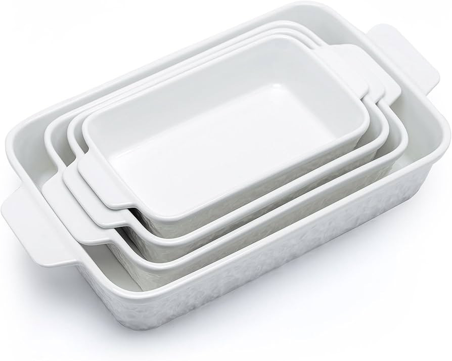 Casserole Dishes for Oven, Baking Dishes, Ceramic Bakeware Sets of 4, Rectangular Baking Pan Set ... | Amazon (US)