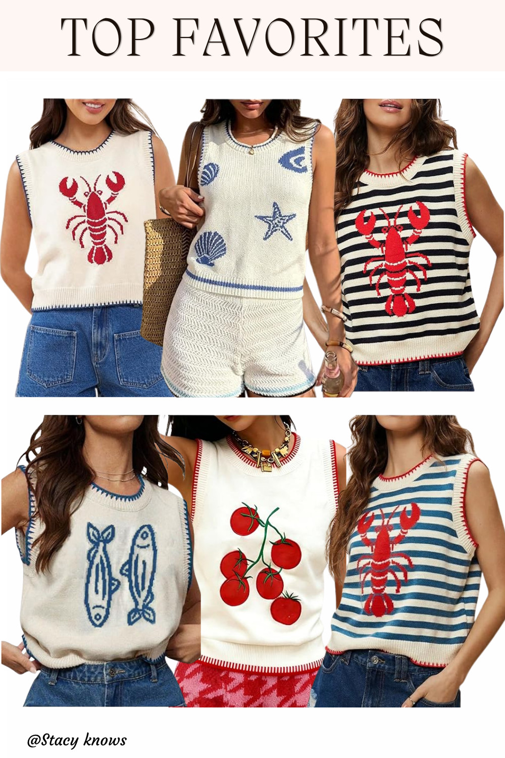 The ultimate summer statement piece!  This women's crochet lobster tank is breathable, unique, and perfect for beach days or resort styling. Layer it over a swimsuit or pair it with denim shorts for an effortless summer look.
#LTKstyletip #CrochetTop #SummerOutfits #ResortWear #NoveltyKnit #SummerSweater #BeachOOTD #FunFashion #LTKunder50 

 #LTKootd #LTKSeasonal #LTKTravel
