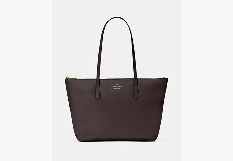 Kate Spade Kitt Nylon Medium Tote, Hot Fudge | Kate Spade Outlet