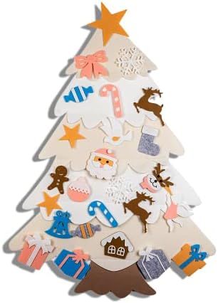 DIY White Felt Christmas Tree for Kids Wall Hanging Christmas Tree, Montessori Christmas Tree for... | Amazon (US)