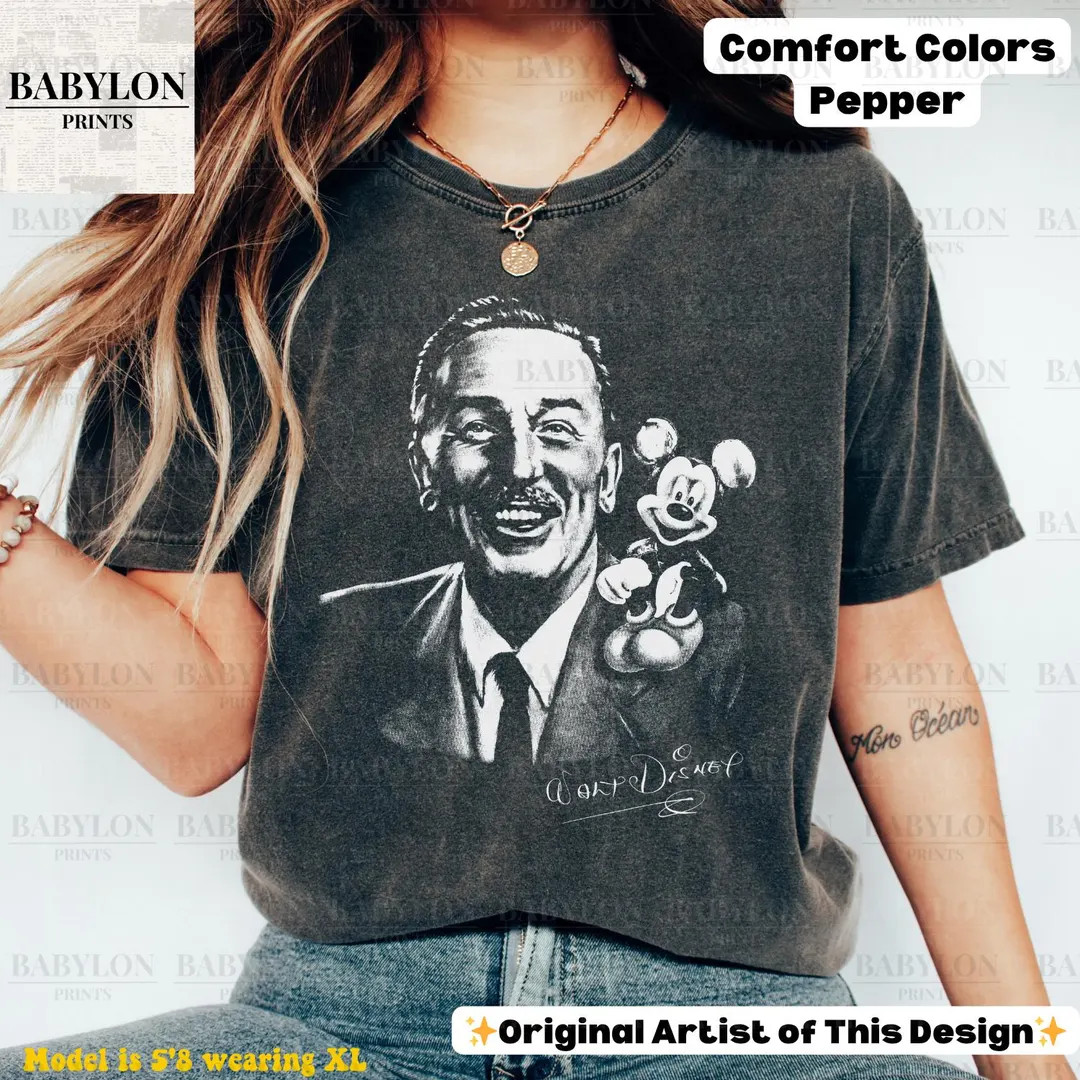 Vintage Walt Disney Portrait T-Shirt Magic Kingdom Tee Disney Legend Quote Shirt Disneyland Vacat... | Etsy (US)