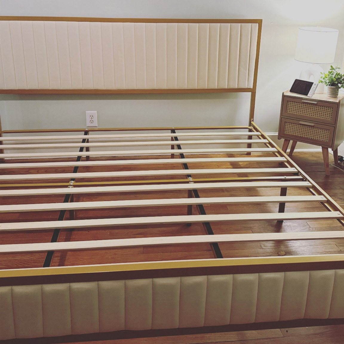 Gold velvet bed frame 

#LTKHome