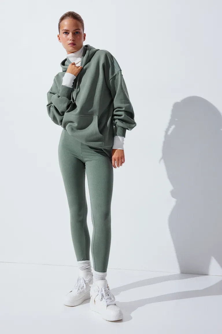 Oversized Hoodie - Khaki green - Ladies | H&M US | H&M (US + CA)
