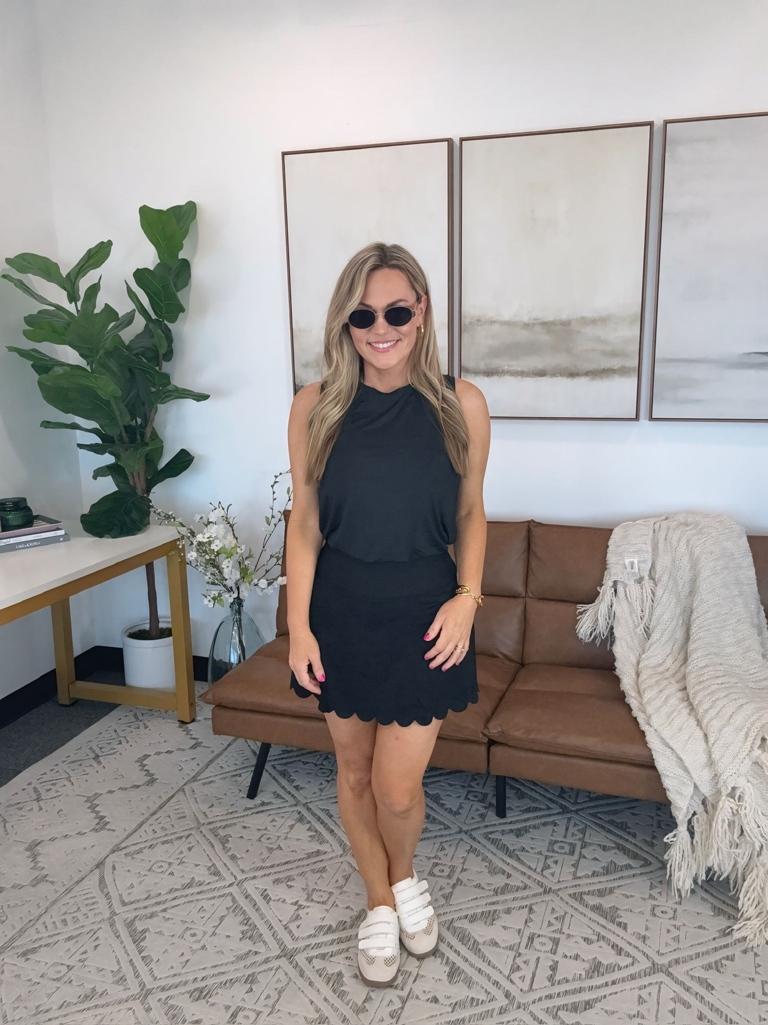 This black athletic dress is such a flattering, easy one and done look for spring. I love the scalloped hem and how lightweight it feels, perfect for everything from errands to casual days out. Paired with my go to comfy sneakers for an effortless sporty chic vibe.

Wearing size small top, medium skits, and 7.5 shoes

spring athletic dress, black dress outfit, amazon fashion finds, sporty chic outfit, casual spring outfit, scalloped hem dress, athleisure style women, everyday easy outfit, amazon outfit ideas, comfortable spring style, audriedollins

#LTKootd #LTKActive #LTKOver40