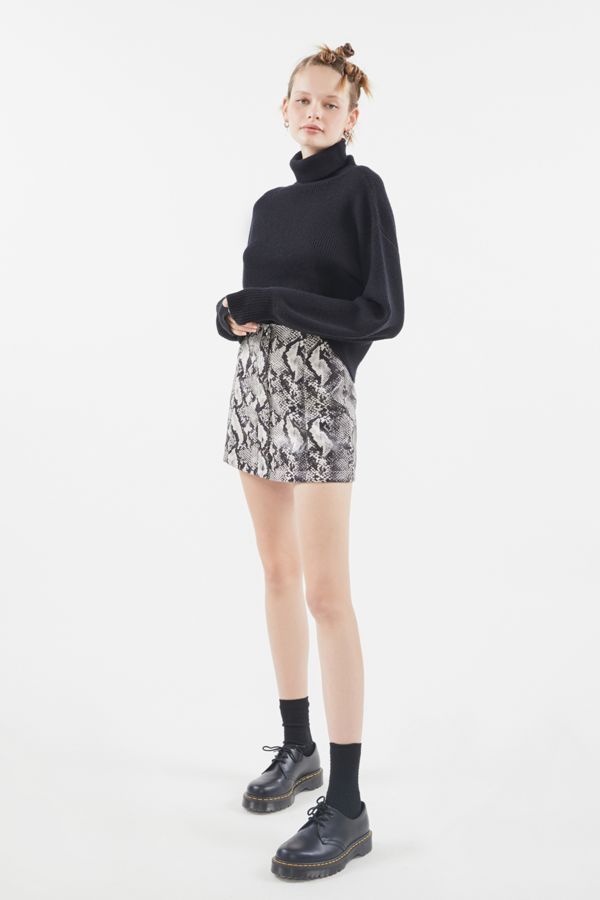 UO Siren Snake Print Button-Front Mini Skirt | Urban Outfitters (US and RoW)
