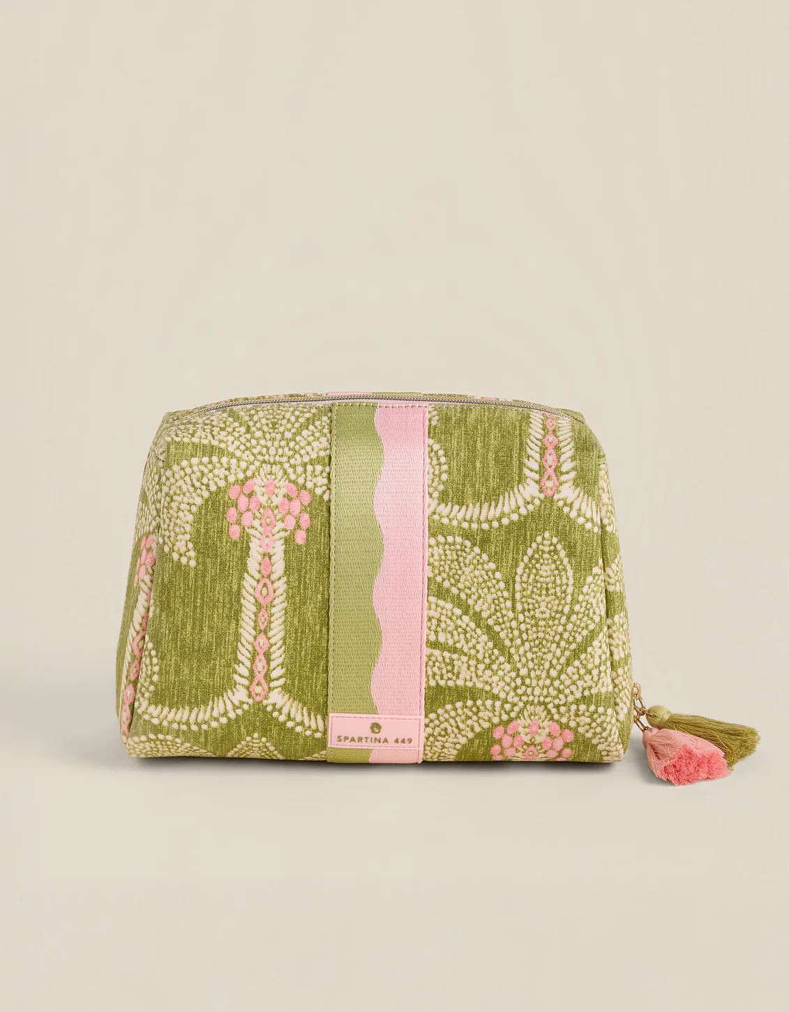 Large Cosmetic Pouch Castillo Green Palms | Spartina 449