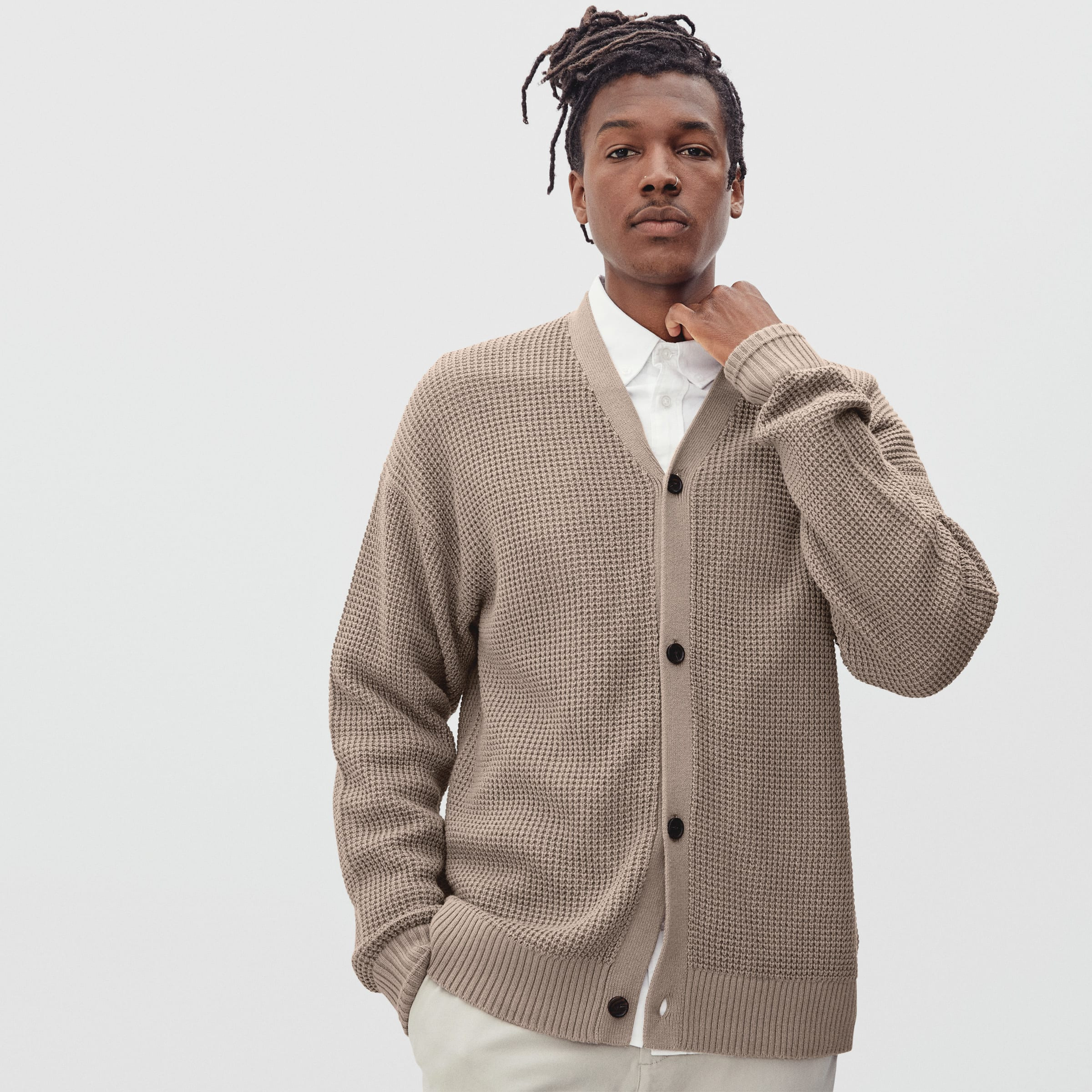 The No-Sweat Waffle Cardigan | Everlane