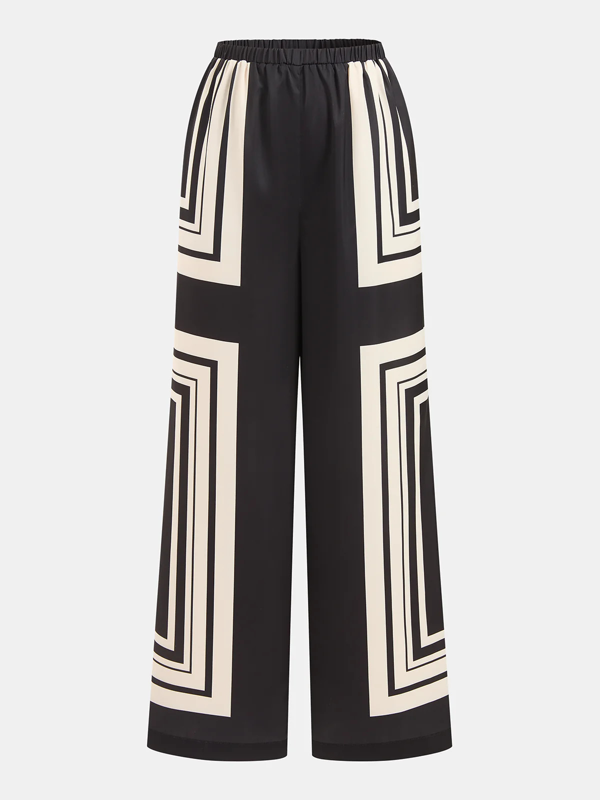 Geometric Print Wide Leg Pants | Commense