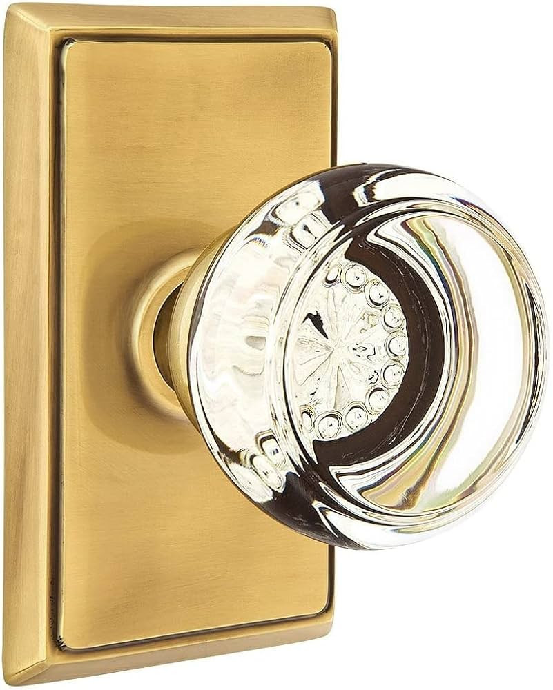Providence Door Set with Georgetown Crystal Knobs Passage in Antique Brass | Amazon (US)