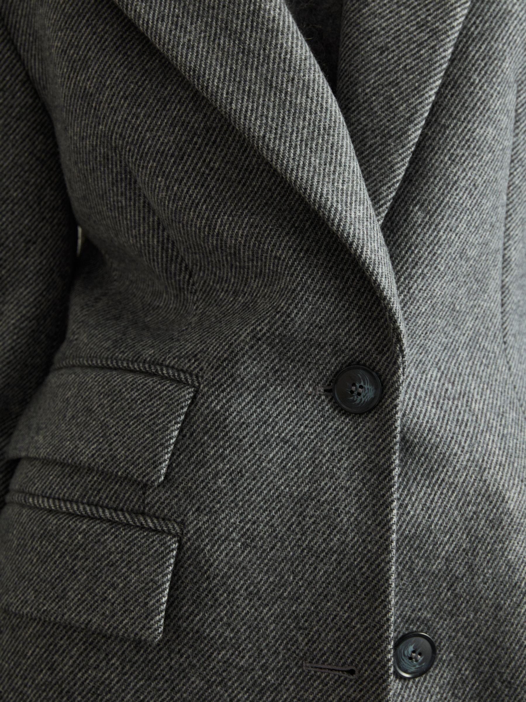 Reiss Wool-Blend Longline Coat in Grey - REISS | Reiss UK