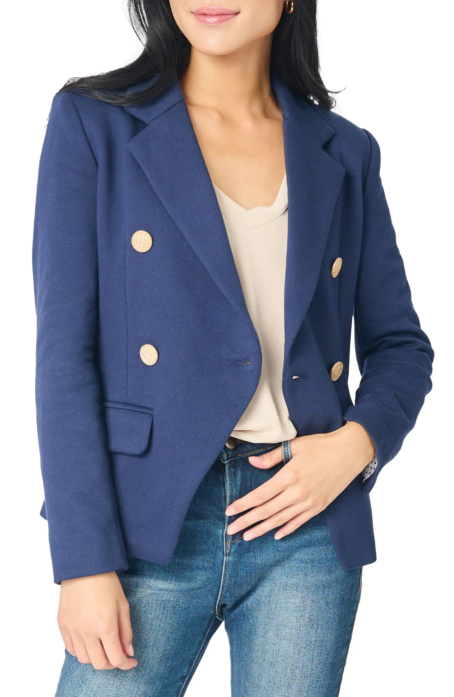 Double Breasted Cotton Blend Blazer | Nordstrom