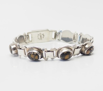 Vintage Taxco sterling silver jasper gemstone vintage link bracelet | eBay | eBay US