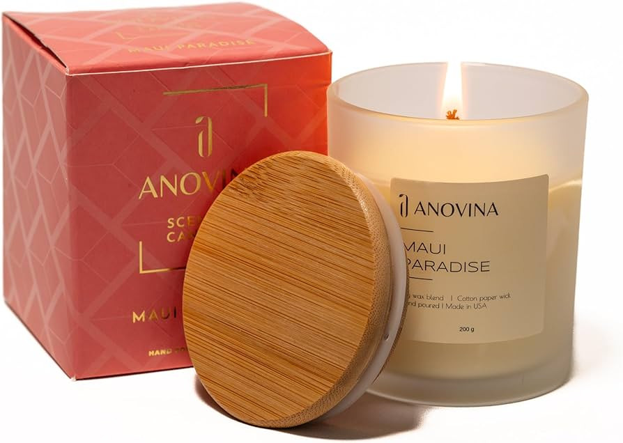 Anovina Scented Soy Candles - 8 Ounces (Maui Paradise) | Amazon (US)