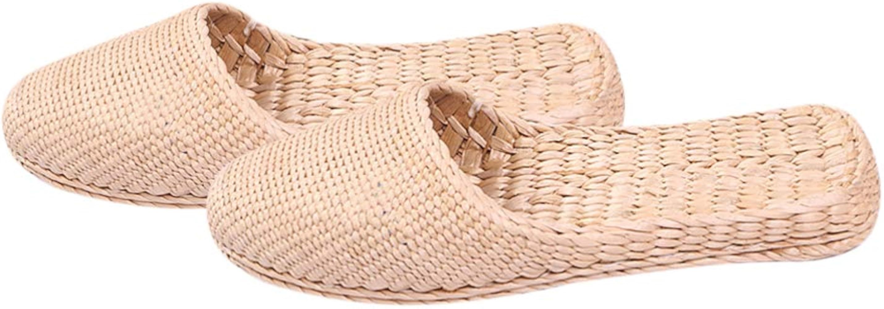 Holibanna Straw Sandals Slippers Handmade Casual Sandals Rattan Woven Slipper Shoes Natural Straw... | Amazon (US)