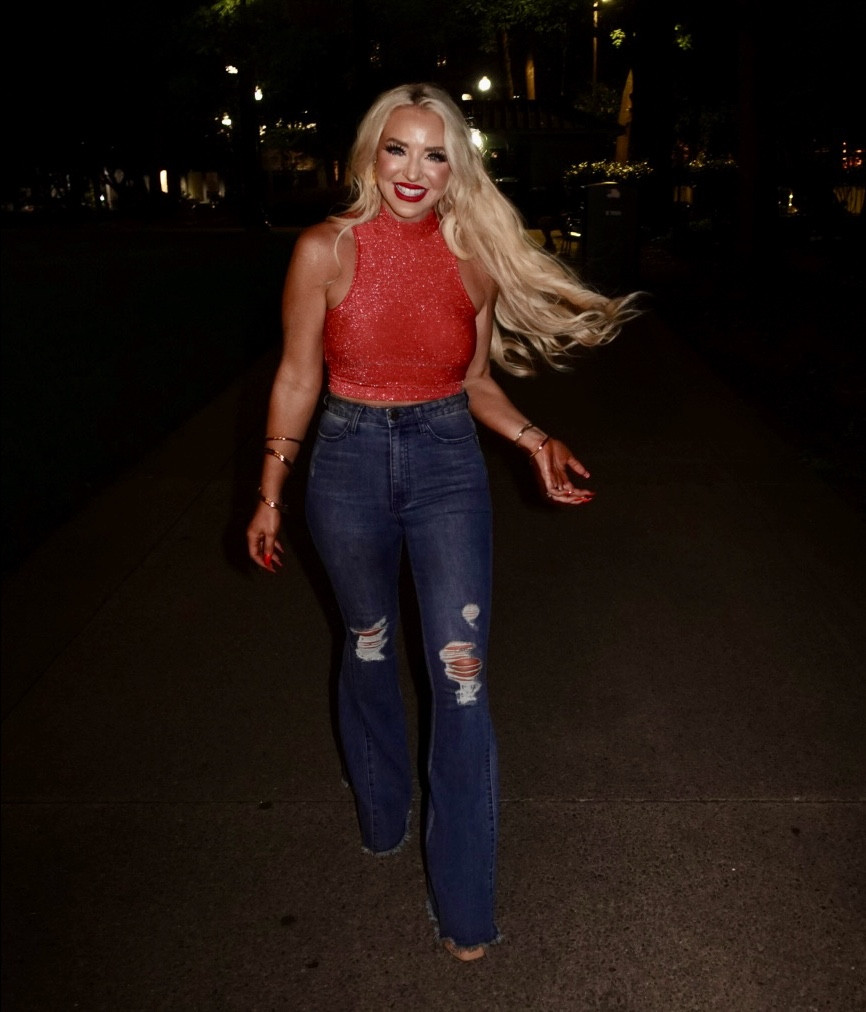 This shirt from revolve (of course) is so fun, it’s metallic red! I got so many compliments on it! They don’t have the exact jeans anymore- but I linked similar from the same brand! They’re show me your mumu 💕

#LTKSeasonal #LTKFindsUnder100