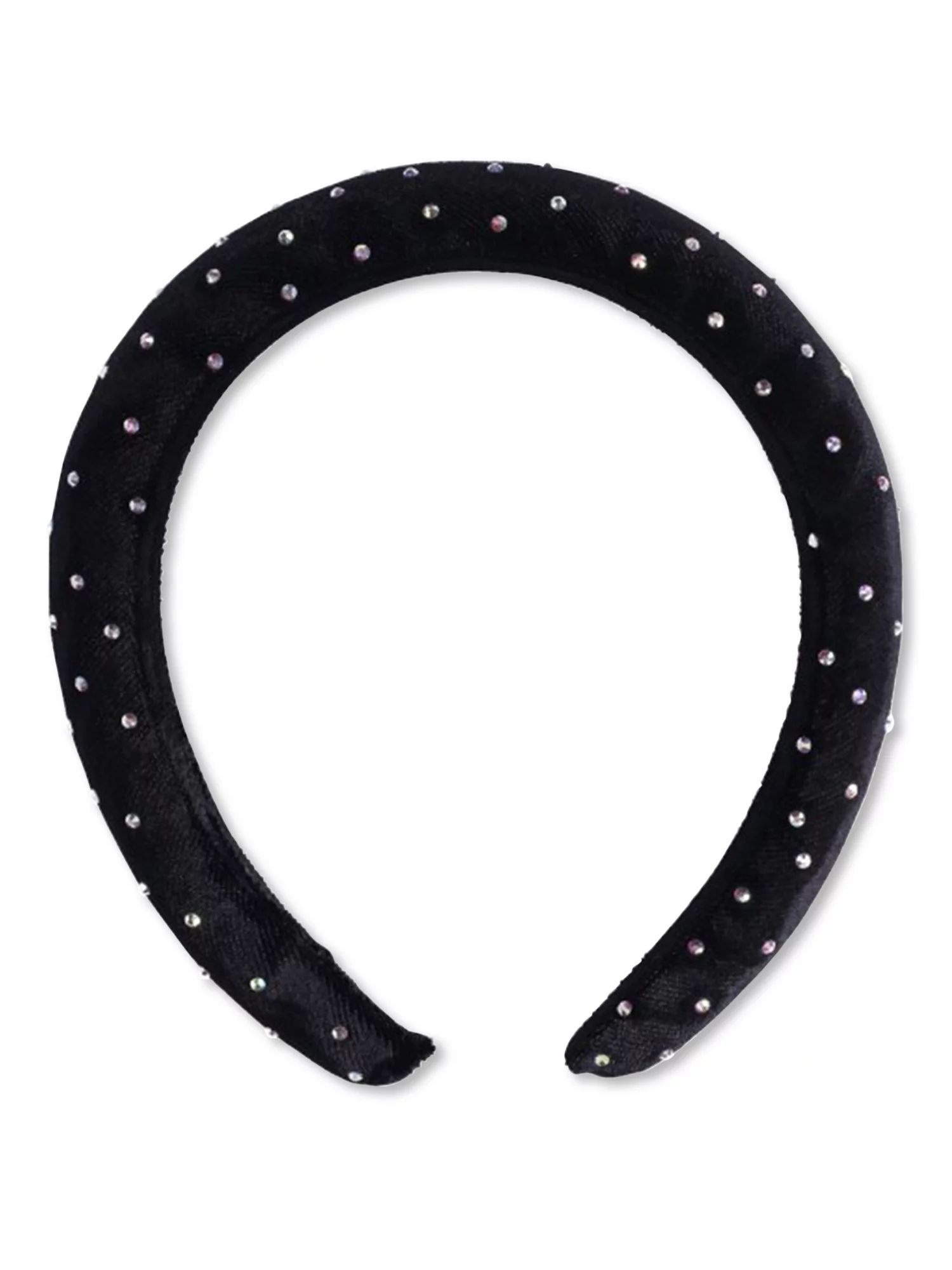 Time and Tru Women’s Embellished Velvet Headband, Black | Walmart (US)