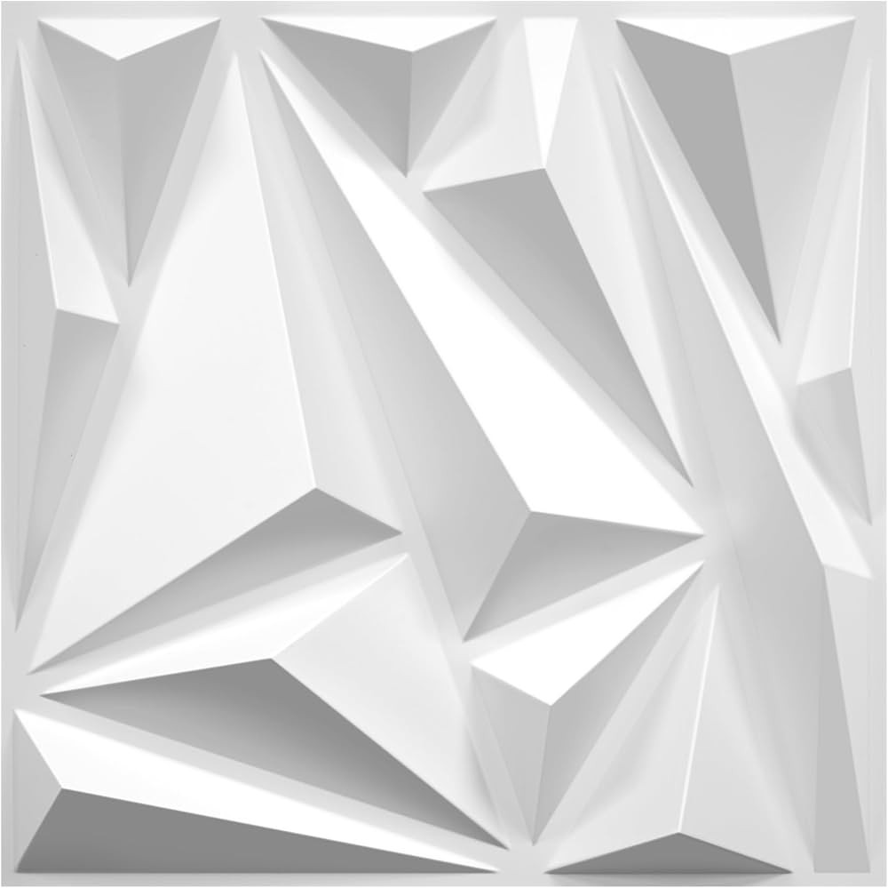 STICKGOO 33 Pack 3D Wall Panels for Interior Wall Decor, 12''x12'' White Accent Diamond Panels fo... | Amazon (US)