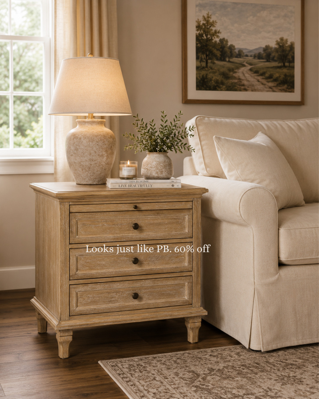 Love this side table/nightstand. Can be used in a family room or bedroom. Looks just like PB but a fraction of the price and currently 60% off!

#LTKHome #LTKSaleAlert