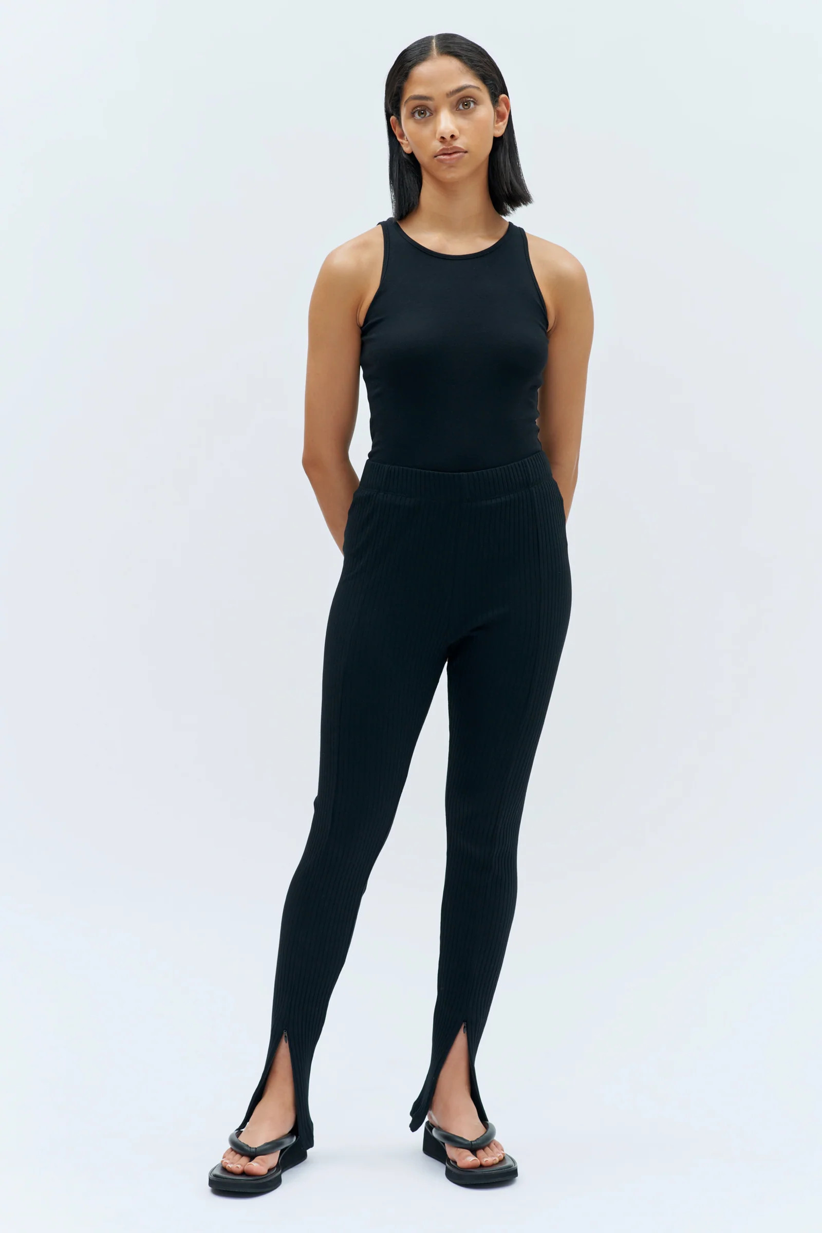 Ribbed Zip Flare Leggings | Kotn | Kotn