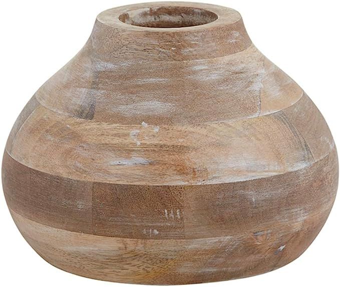 47th & Main Distressed Decorative Flower Vase, Small, Mango Wood | Amazon (US)