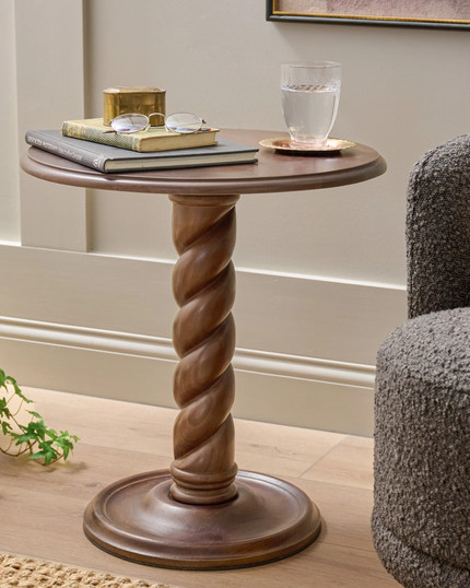 Click for more info about Barley Twist Round Accent Table