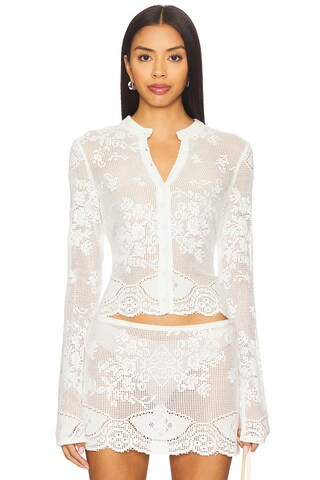 Belinda Top in White Lace | Revolve Clothing (Global)