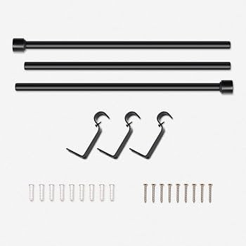 IFELS Heavy Duty Curtain Rods for Windows 72 to 144 Inch,Modern Design M3,Black,72-144" | Amazon (US)