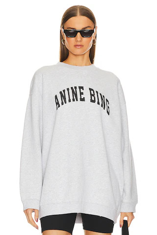 ANINE BING Tyler Sweatshirt in Heather Grey & Black from Revolve.com | Revolve Clothing (Global)