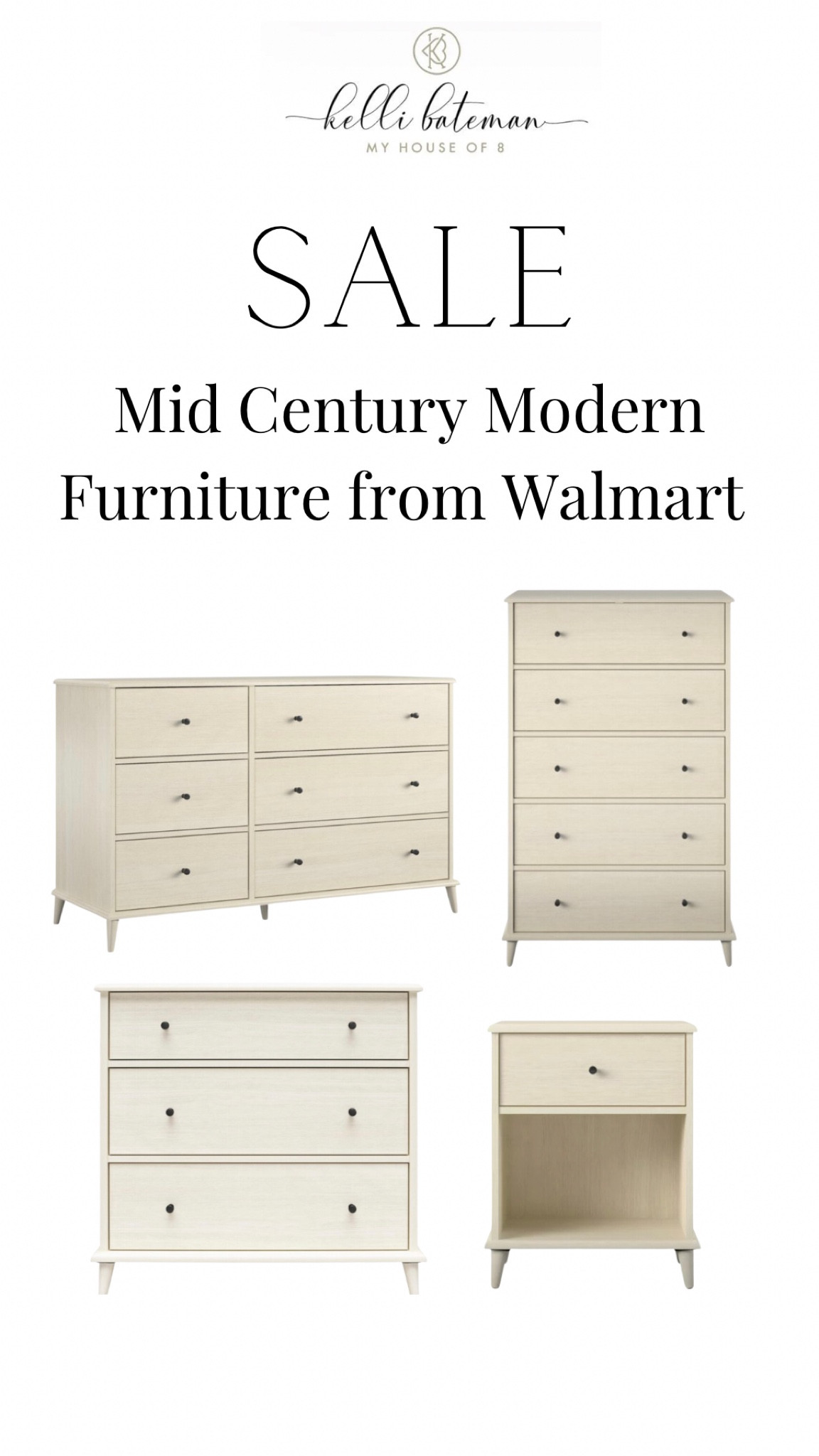 Mid century modern bedroom furniture on sale at Walmart! Also come in dark wood. 

#LTKsalealert #LTKhome #LTKFind