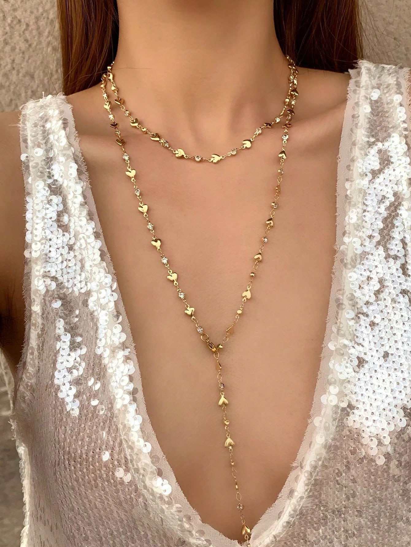 Trends2pcs Simple & Fashionable Heart Shaped Pendant Necklace Sets For Holiday | SHEIN