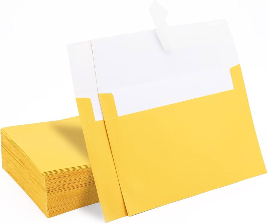 50 Pack Gold A7 Envelopes with 5 x 7 Card Envelopes Bulk Self Adhesive Seal Envelopes Invitation ... | Amazon (US)