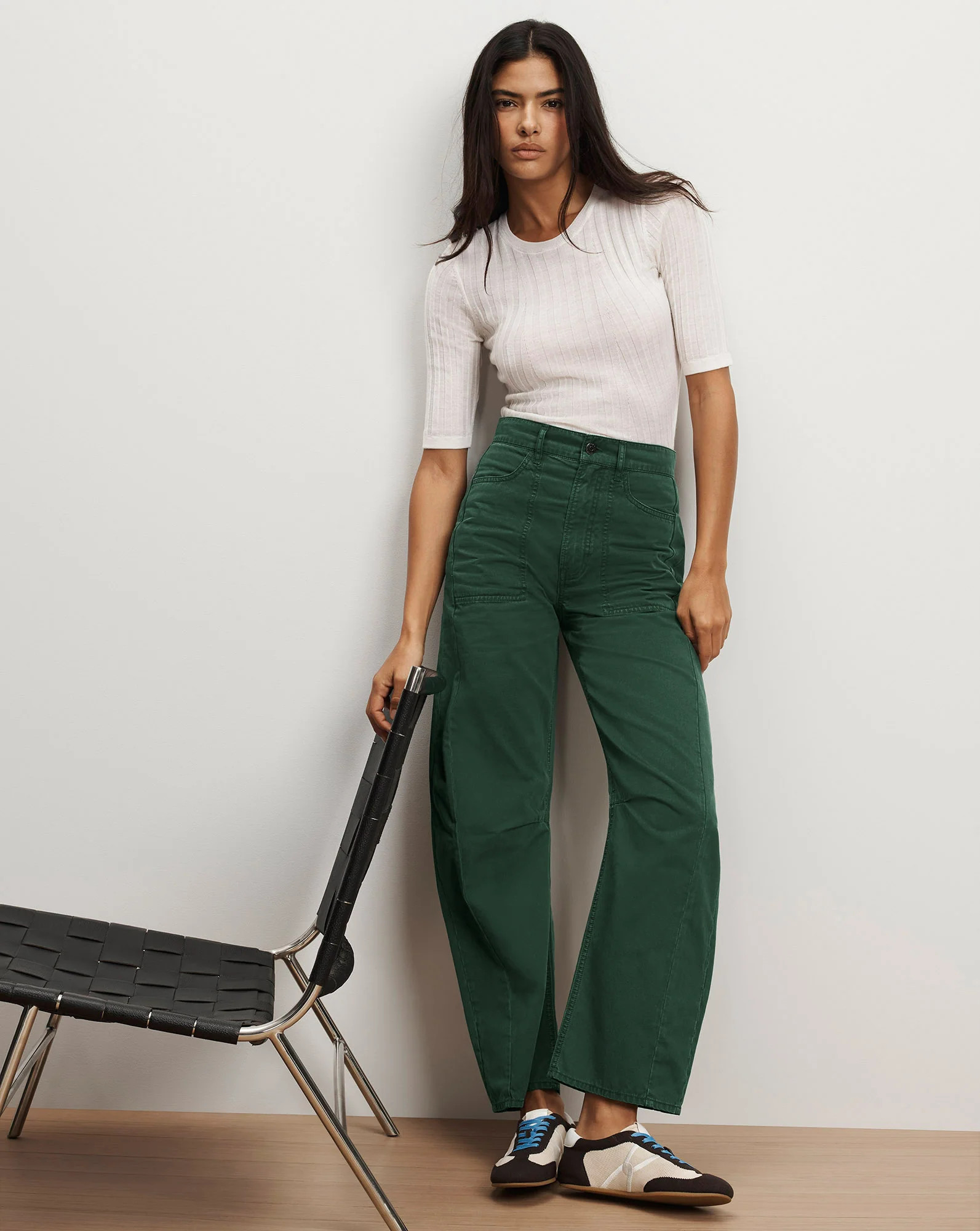 Veronica Beard Sloan Barrel Pant Dark Hunter Green | Veronica Beard