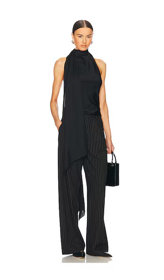 Natasha Silk Halter in Black | Revolve Clothing (Global)