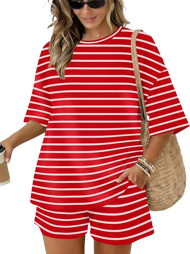 Sampeel Womens 2 Piece Sets 3/4 Sleeve Oversized Tops Lounge Sets Loungewear Business Casual Summ... | Amazon (US)