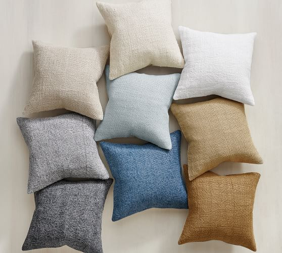 Faye Linen Textured Pillow Covers | Pottery Barn (US)
