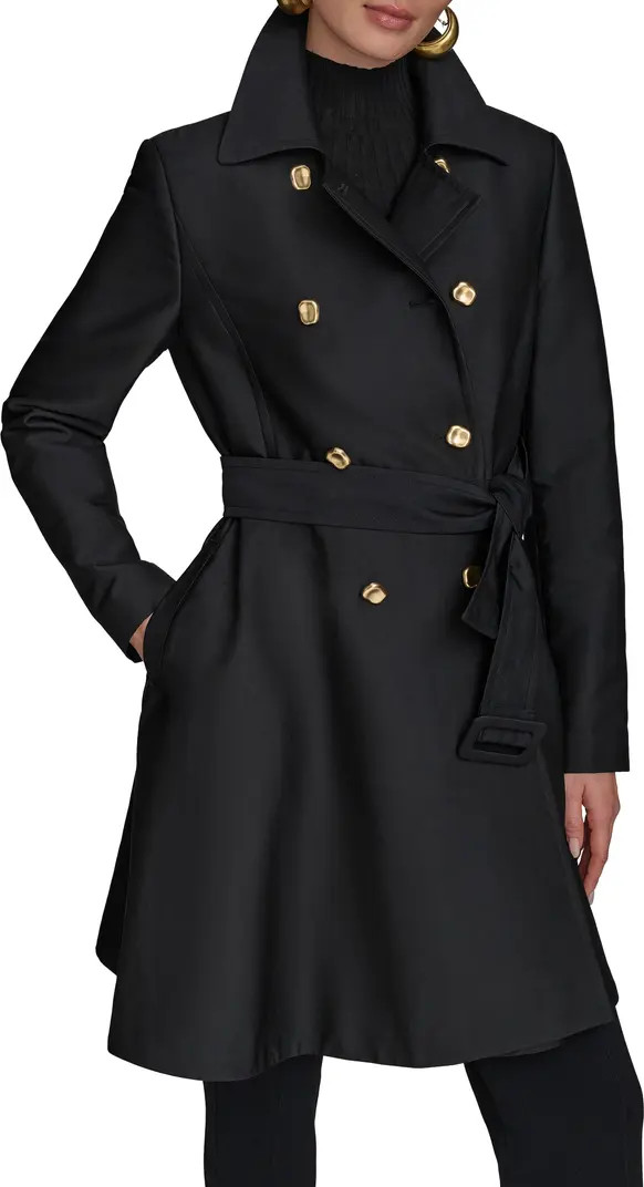 Water Resistant Skirted Cotton Blend Trench Coat | Nordstrom