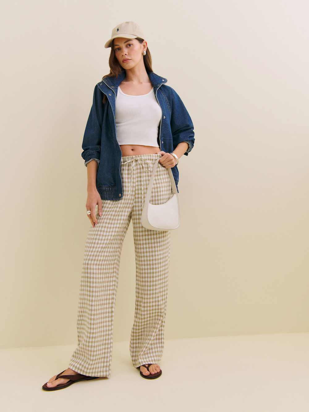 Petites Olina Linen Pant | Reformation (Global)
