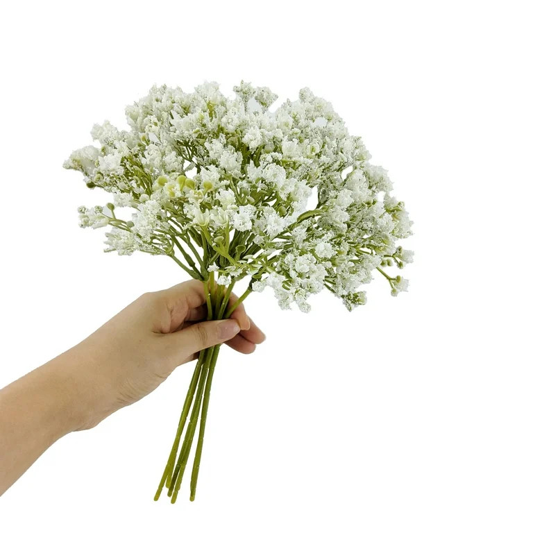 Mainstays Indoor 12 in Artificial Polyethylene Baby's Breath Flower Pick, White Color | Walmart (US)