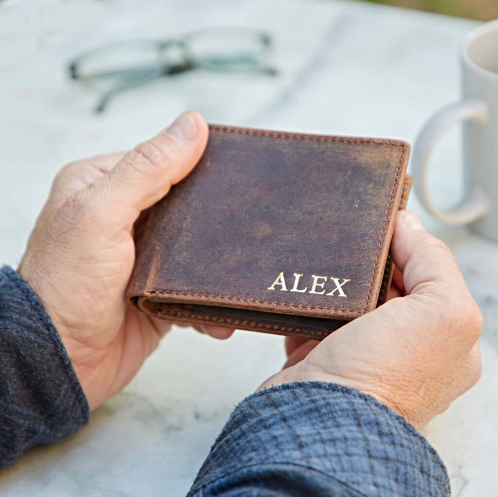 Personalised Handmade Buffalo Leather Billfold Wallet | Not On The High Street