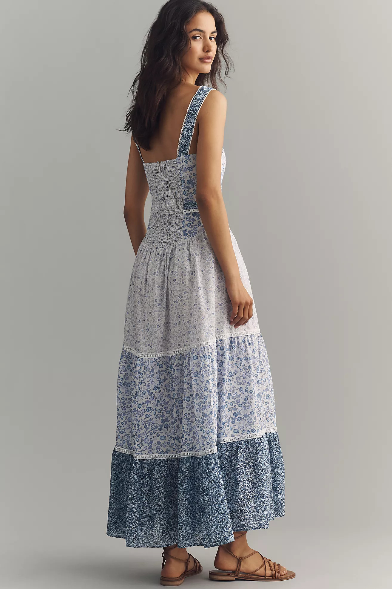 By Anthropologie Printed Pintuck Sleeveless Dress | Anthropologie (US)