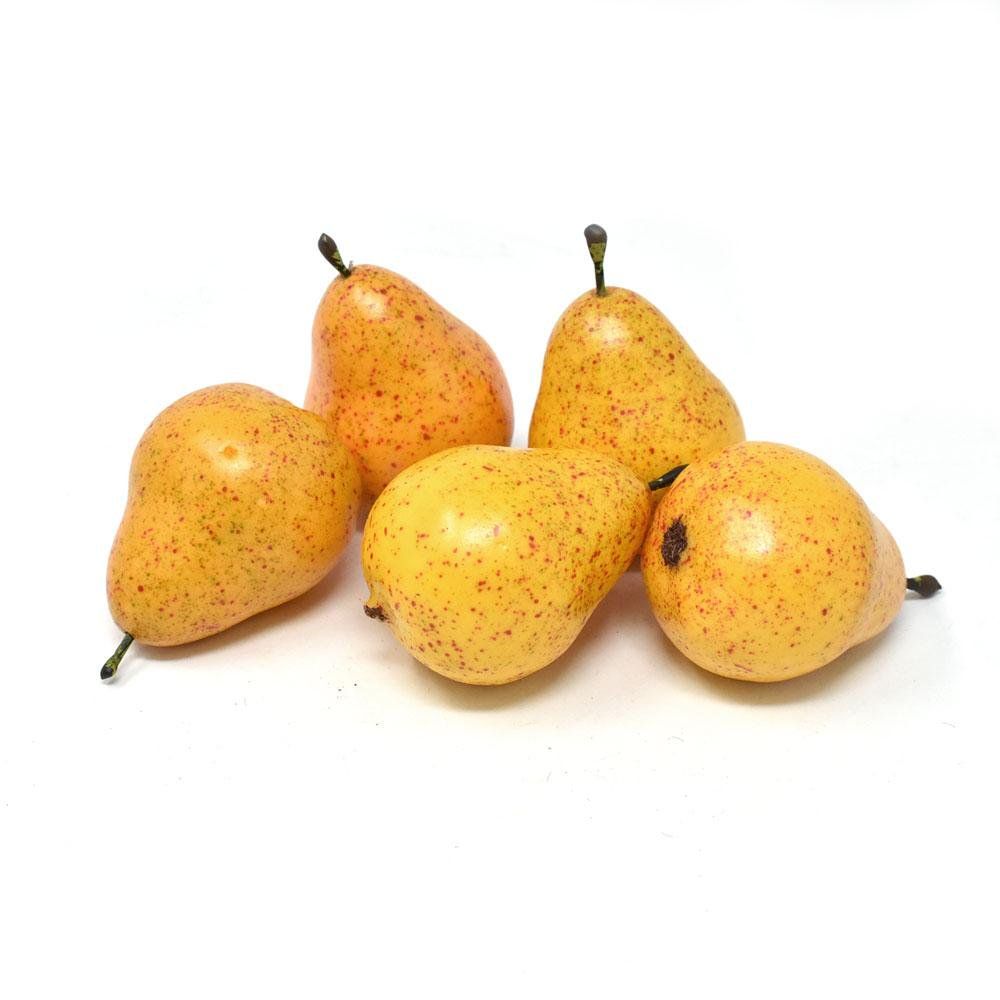 Realistic Home Decor Faux Mini Pears, Yellow, 2-1/2-Inch, 12-Piece | Walmart (US)