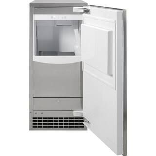 GE 15 in. Built-In 56 lbs. Freestanding Ice Maker in Stainless Steel-UNC15NJII - The Home Depot | The Home Depot
