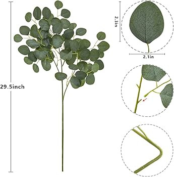 12Pcs Artificial Plants Silk Eucalyptus Leaves Greenery Stems Tall 29.5" Eucalyptus Stems Branche... | Amazon (US)