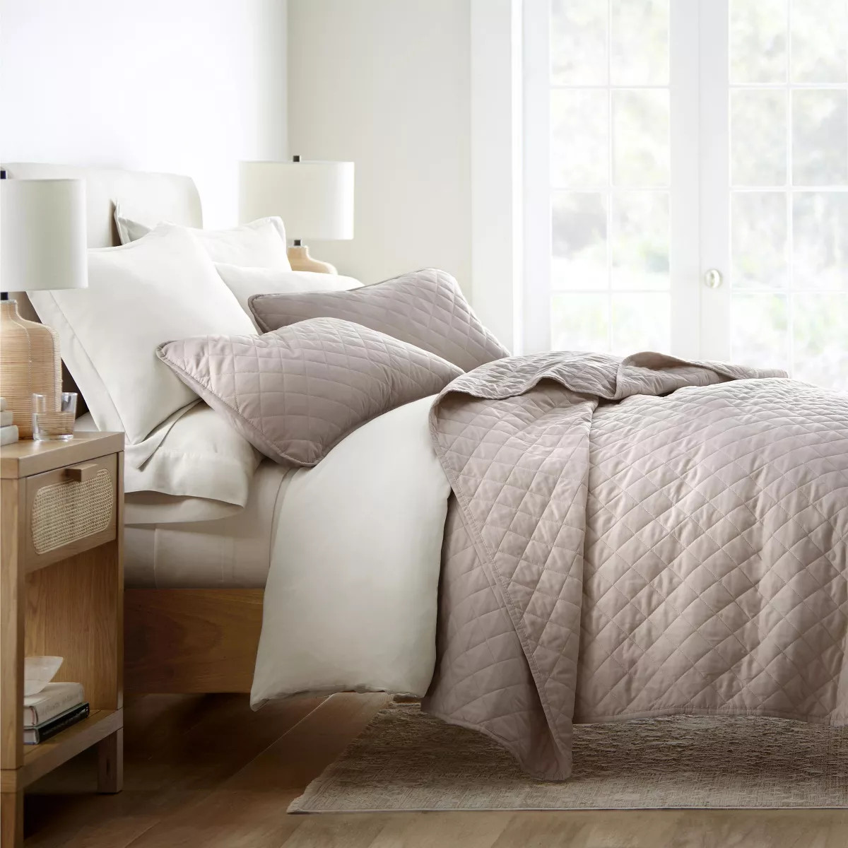 Stripes Floral and Diamonds Quilted Coverlet Set With Shams - Becky Cameron, Diamond Stitch  / La... | Target