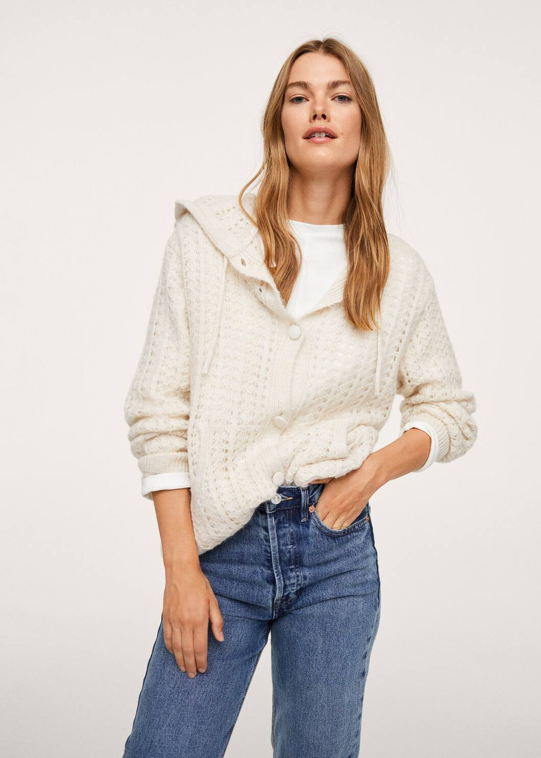 Openwork knit cardigan | MANGO (US)