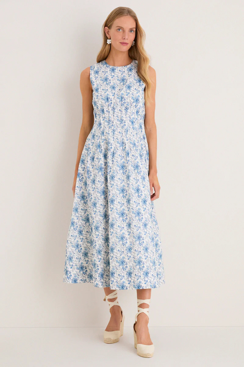 French Blue Floral Toile Christina Maxi Dress | Tuckernuck (US)